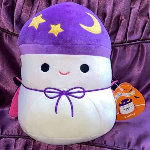 Squishmallow Carina The Mushroom 8 Inch Kellytoy Plush 2023 Halloween Cape w/Tag - Picture 1 of 10